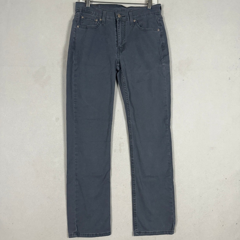 Levis 514 Jeans Mens 30X32 Straight Fit Charcoal Grey Red Tab Stretch Denim EUC